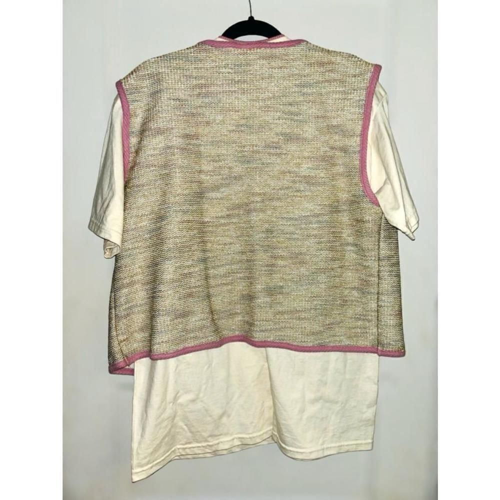 Suttons Womens Large Retro Waffle Knit Teddy Bear Vest & T-shirt Set Cottagecore - Picture 5 of 15
